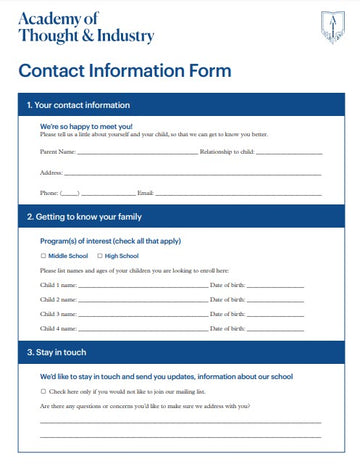 ATI Print - Contact Form (50/pack)