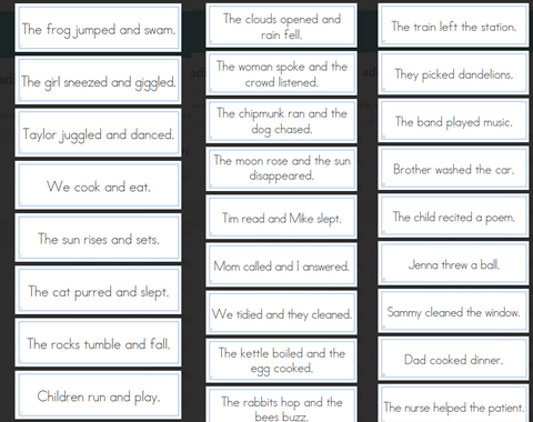 Reading Analysis Cards