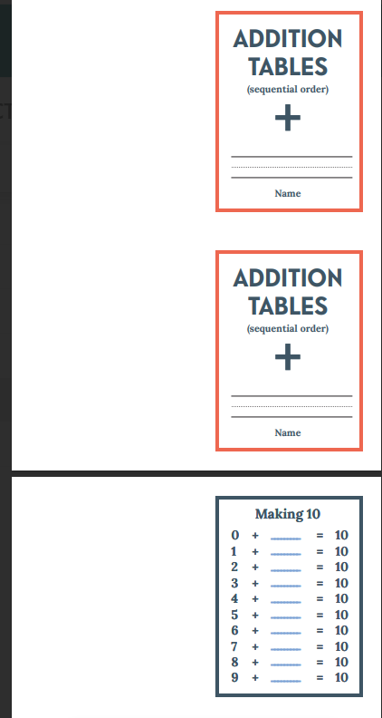 Math Booklets