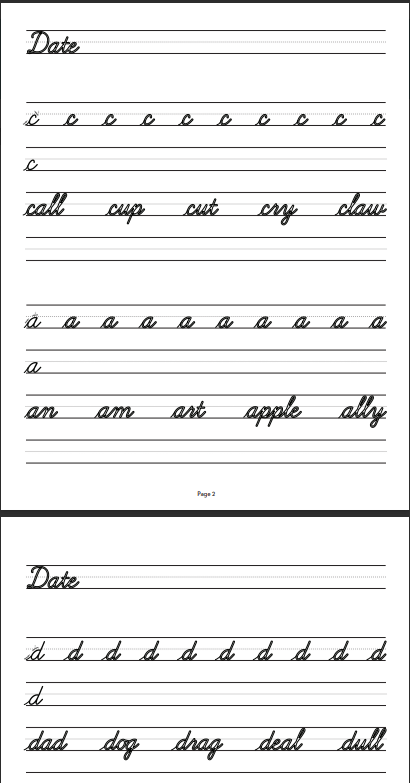 Guidepost Cursive Lettering Book