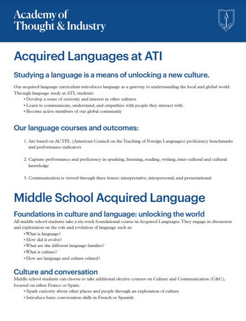 ATI Print - Tour Insert - Acquired Languages (50/pack)