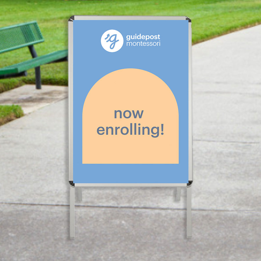 Guidepost Sidewalk Sign - Now Enrolling - REPLACEMENT ONLY