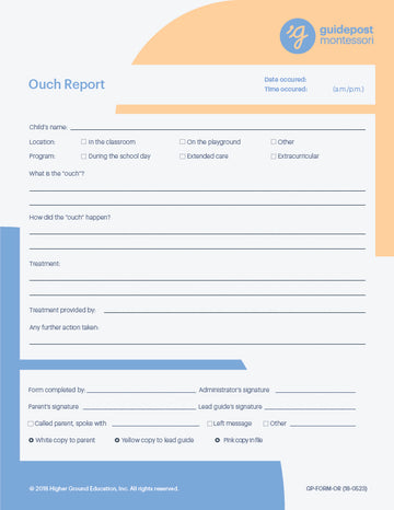 Guidepost Print - Ouch Report - (25/pack) (Colored Version)