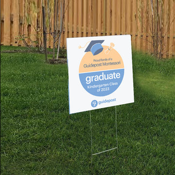 Guidepost Yard Sign - Kindergarten Graduation