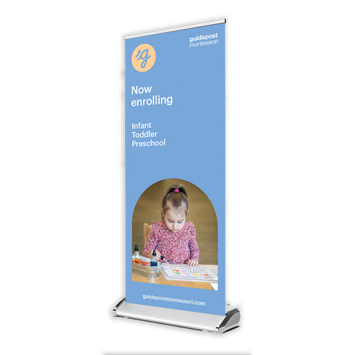 Guidepost Banner Stand - Now Enrolling (Infant, Toddler, Pre-K)